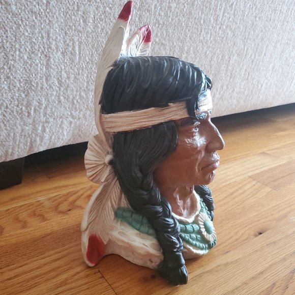 Vintage Universal Statuary Corp 1966 Native American Chef Bust - Picture 2 of 13